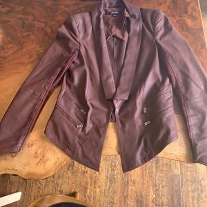 Lamarque Burgundy Leather Jacket